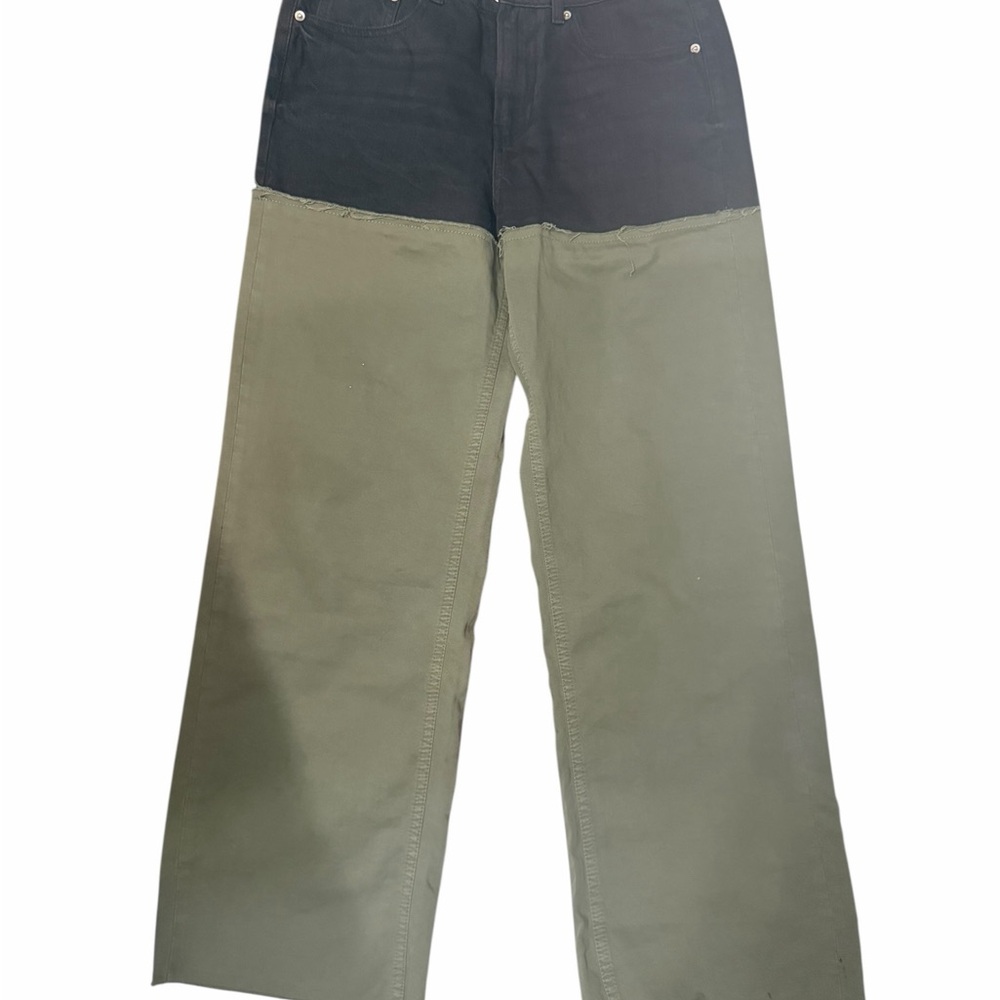 Zara Woman The City Worker Two Tone Utility Pants Size M Colorblock